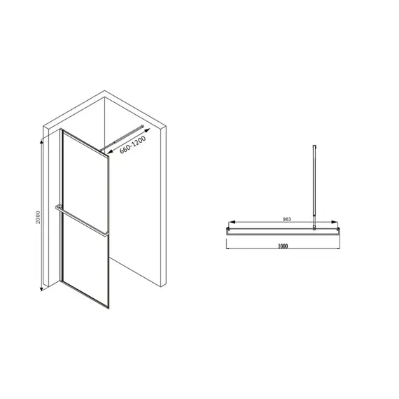 ДУШЕВАЯ ПЕРЕГОРОДКА ABBER IMMER OFFEN AG60100B8