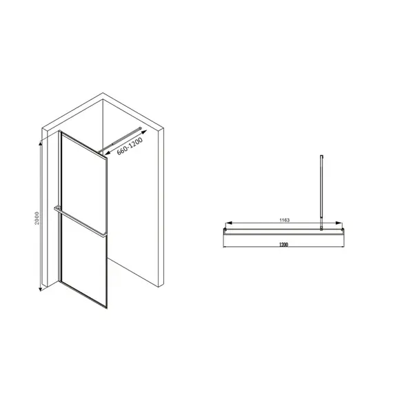 ДУШЕВАЯ ПЕРЕГОРОДКА ABBER IMMER OFFEN AG60120B8