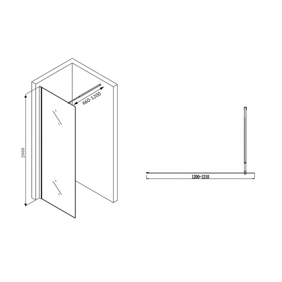 ДУШЕВАЯ ПЕРЕГОРОДКА ABBER IMMER OFFEN AG61120B8