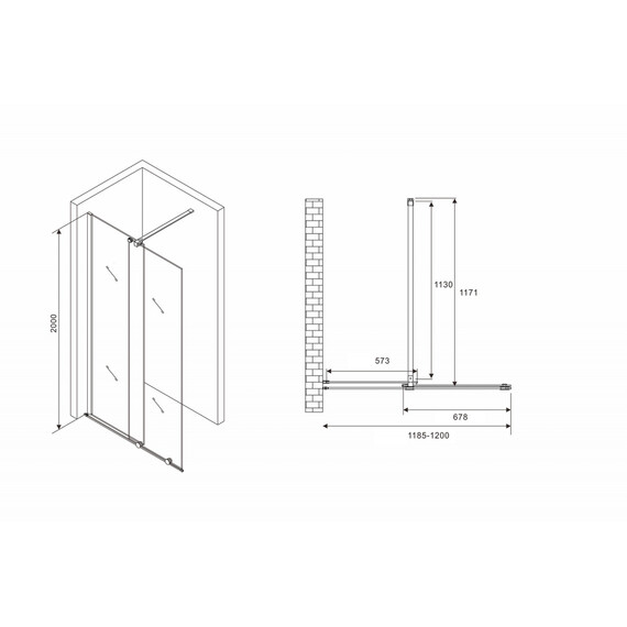ДУШЕВАЯ ПЕРЕГОРОДКА ABBER KOMFORT AG09120