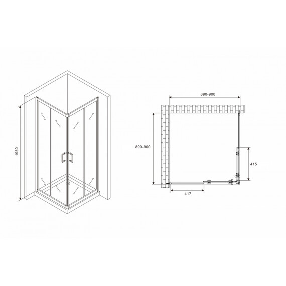 ДУШЕВОЙ УГОЛОК ABBER SCHWARZER DIAMANT AG02090B5