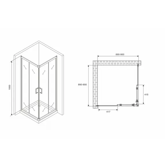 ДУШЕВОЙ УГОЛОК ABBER SCHWARZER DIAMANT AG02090B5