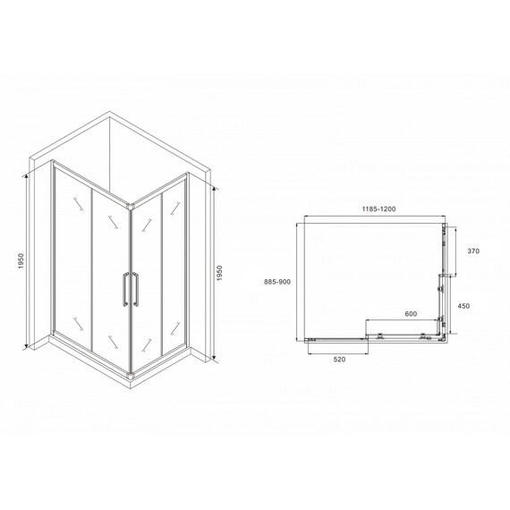 ДУШЕВОЙ УГОЛОК ABBER SCHWARZER DIAMANT AG02129H