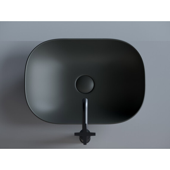 УМЫВАЛЬНИК ЧАША НАКЛАДНАЯ ПРЯМОУГОЛЬНАЯ CERAMICA NOVA ELEMENT 455X325X135 ММ ТЕМНЫЙ АНТРАЦИТ МАТОВЫЙ