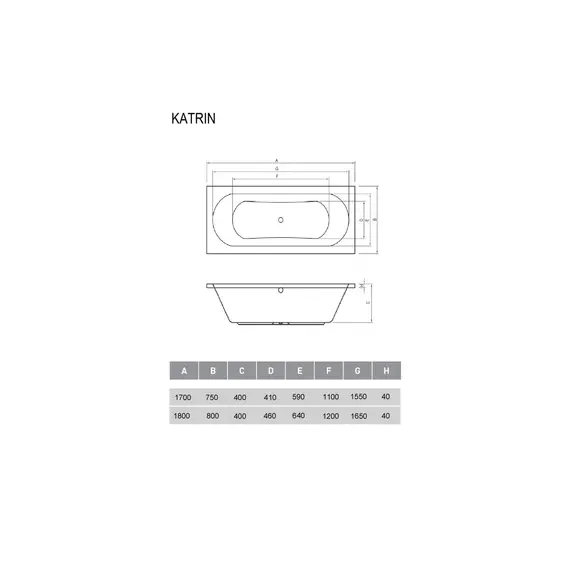 ВАННА АКРИЛОВАЯ RELISAN KATRIN 170Х75