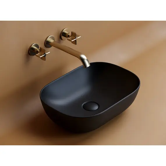 УМЫВАЛЬНИК ЧАША НАКЛАДНАЯ ПРЯМОУГОЛЬНАЯ CERAMICA NOVA ELEMENT 455X325X135 ММ ЧЕРНАЯ МАТОВАЯ