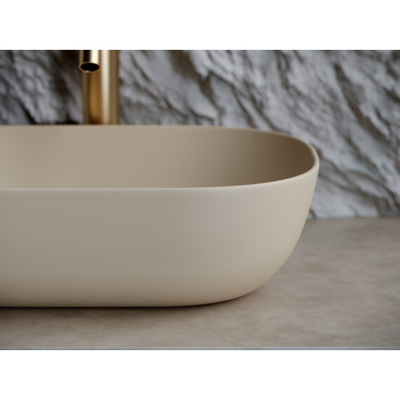 УМЫВАЛЬНИК ЧАША НАКЛАДНАЯ ПРЯМОУГОЛЬНАЯ CERAMICA NOVA ELEMENT 455X325X135 ММ КАПУЧИНО МАТОВЫЙ