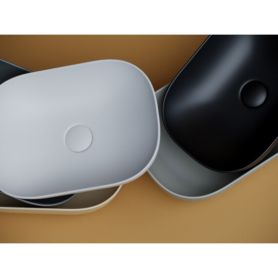 УМЫВАЛЬНИК ЧАША НАКЛАДНАЯ ПРЯМОУГОЛЬНАЯ CERAMICA NOVA ELEMENT 455X325X135 ММ ТЕМНЫЙ АНТРАЦИТ МАТОВЫЙ