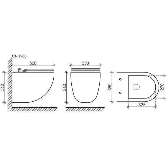 ПОДВЕСНОЙ УНИТАЗ CERAMICA NOVA MONO RIMLESS