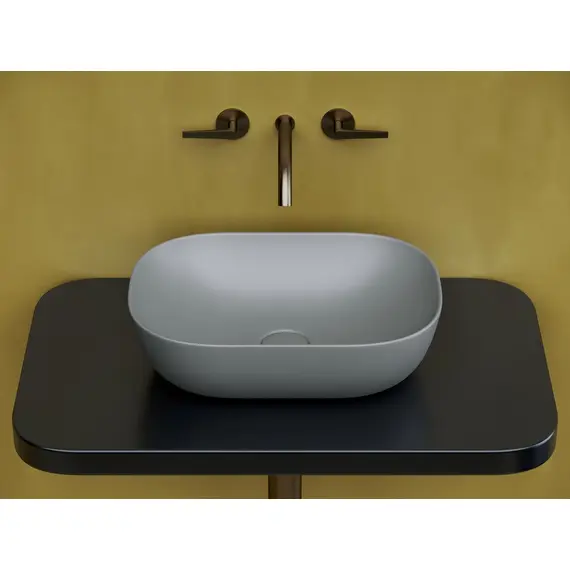 УМЫВАЛЬНИК ЧАША НАКЛАДНАЯ ПРЯМОУГОЛЬНАЯ CERAMICA NOVA ELEMENT 455X325X135 ММ АНТРАЦИТ МАТОВЫЙ