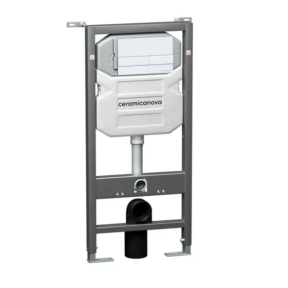 СИСТЕМА ИНСТАЛЛЯЦИИ ДЛЯ УНИТАЗОВ CERAMICA NOVA ENVISION С КНОПКОЙ СМЫВА FLAT ЦВЕТ БЕЛЫЙ, КРЕПЛЕНИЯМИ