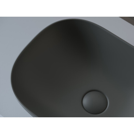 УМЫВАЛЬНИК ЧАША НАКЛАДНАЯ ПРЯМОУГОЛЬНАЯ CERAMICA NOVA ELEMENT 455X325X135 ММ ТЕМНЫЙ АНТРАЦИТ МАТОВЫЙ