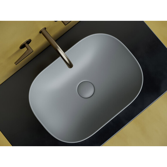 УМЫВАЛЬНИК ЧАША НАКЛАДНАЯ ПРЯМОУГОЛЬНАЯ CERAMICA NOVA ELEMENT 455X325X135 ММ АНТРАЦИТ МАТОВЫЙ