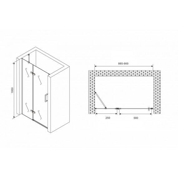 ДУШЕВАЯ ДВЕРЬ ABBER ZART AG08090B