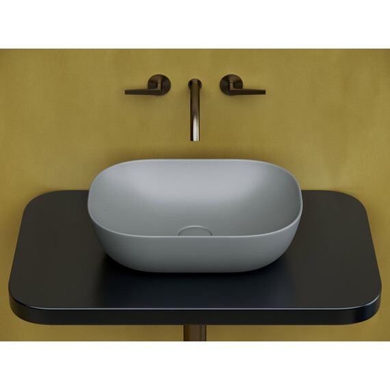 УМЫВАЛЬНИК ЧАША НАКЛАДНАЯ ПРЯМОУГОЛЬНАЯ CERAMICA NOVA ELEMENT 455X325X135 ММ АНТРАЦИТ МАТОВЫЙ