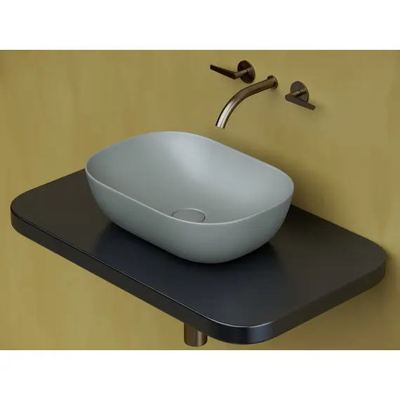 УМЫВАЛЬНИК ЧАША НАКЛАДНАЯ ПРЯМОУГОЛЬНАЯ CERAMICA NOVA ELEMENT 455X325X135 ММ АНТРАЦИТ МАТОВЫЙ