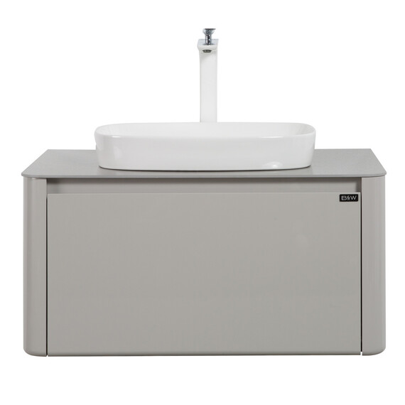 ТУМБА С РАКОВИНОЙ BLACK & WHITE U915.800 BLUM МЕТАЛЛИЧЕСКИЙ ЯЩИК И КЕРАМОГРАНИТ РАКОВИНА 80X49.5X40