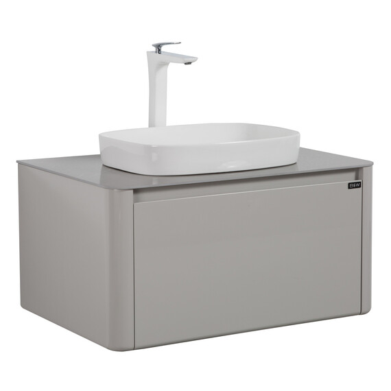 ТУМБА С РАКОВИНОЙ BLACK & WHITE U915.800 BLUM МЕТАЛЛИЧЕСКИЙ ЯЩИК И КЕРАМОГРАНИТ РАКОВИНА 80X49.5X40