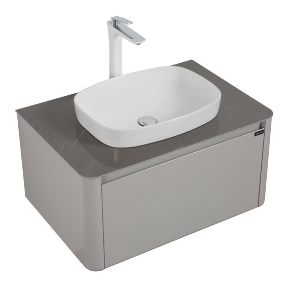 ТУМБА С РАКОВИНОЙ BLACK & WHITE U915.800 BLUM МЕТАЛЛИЧЕСКИЙ ЯЩИК И КЕРАМОГРАНИТ РАКОВИНА 80X49.5X40