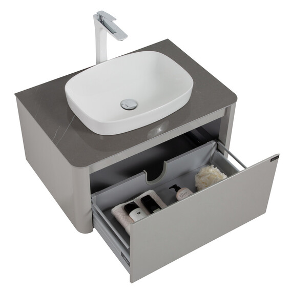 ТУМБА С РАКОВИНОЙ BLACK & WHITE U915.800 BLUM МЕТАЛЛИЧЕСКИЙ ЯЩИК И КЕРАМОГРАНИТ РАКОВИНА 80X49.5X40