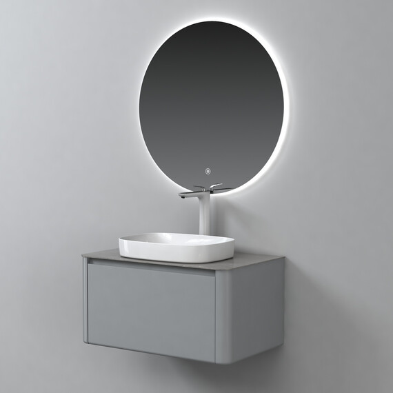 ТУМБА С РАКОВИНОЙ BLACK & WHITE U915.800 BLUM МЕТАЛЛИЧЕСКИЙ ЯЩИК И КЕРАМОГРАНИТ РАКОВИНА 80X49.5X40