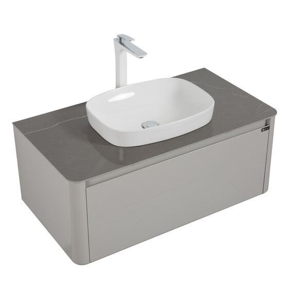 ТУМБА С РАКОВИНОЙ BLACK & WHITE U915.1000 BLUM МЕТАЛЛИЧЕСКИЙ ЯЩИК И КЕРАМОГРАНИТ РАКОВИНА 100X54.5X40