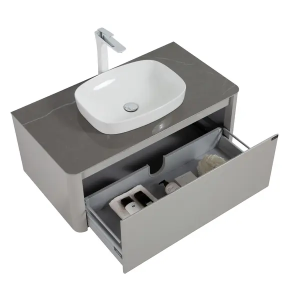 ТУМБА С РАКОВИНОЙ BLACK & WHITE U915.1000 BLUM МЕТАЛЛИЧЕСКИЙ ЯЩИК И КЕРАМОГРАНИТ РАКОВИНА 100X54.5X40