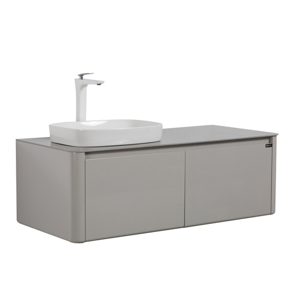 ТУМБА С РАКОВИНОЙ BLACK & WHITE U915.1200L BLUM МЕТАЛЛИЧЕСКИЙ ЯЩИК И КЕРАМОГРАНИТ РАКОВИНА 120X54.5X40