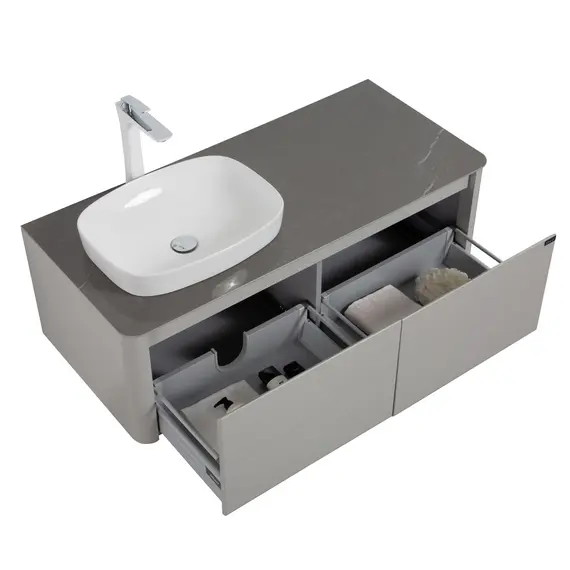 ТУМБА С РАКОВИНОЙ BLACK & WHITE U915.1200L BLUM МЕТАЛЛИЧЕСКИЙ ЯЩИК И КЕРАМОГРАНИТ РАКОВИНА 120X54.5X40