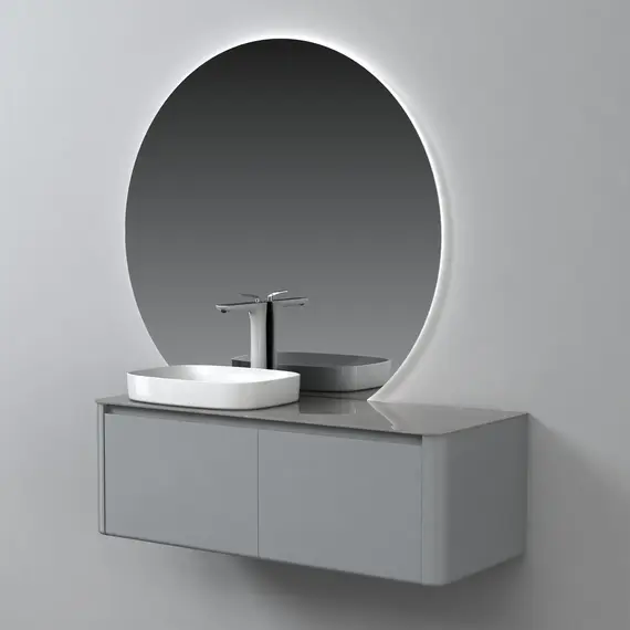 ТУМБА С РАКОВИНОЙ BLACK & WHITE U915.1200L BLUM МЕТАЛЛИЧЕСКИЙ ЯЩИК И КЕРАМОГРАНИТ РАКОВИНА 120X54.5X40