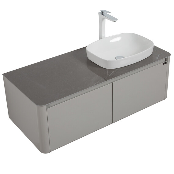 ТУМБА С РАКОВИНОЙ BLACK & WHITE U915.1200R BLUM МЕТАЛЛИЧЕСКИЙ ЯЩИК И КЕРАМОГРАНИТ РАКОВИНА 120X54.5X40