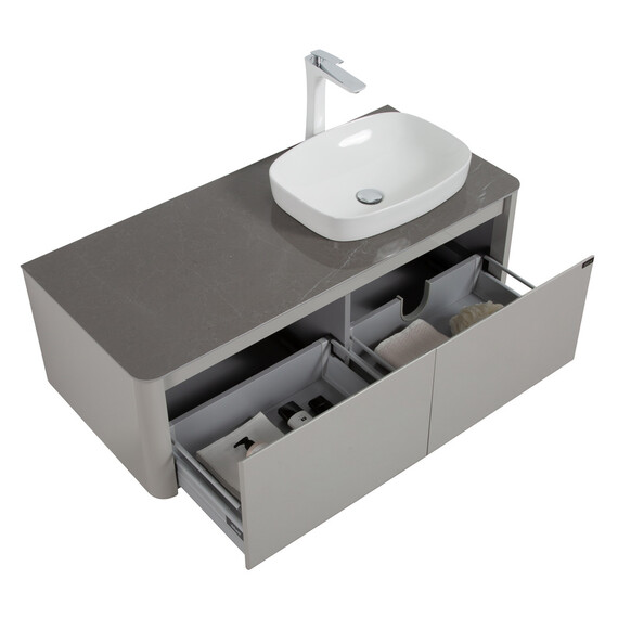 ТУМБА С РАКОВИНОЙ BLACK & WHITE U915.1200R BLUM МЕТАЛЛИЧЕСКИЙ ЯЩИК И КЕРАМОГРАНИТ РАКОВИНА 120X54.5X40