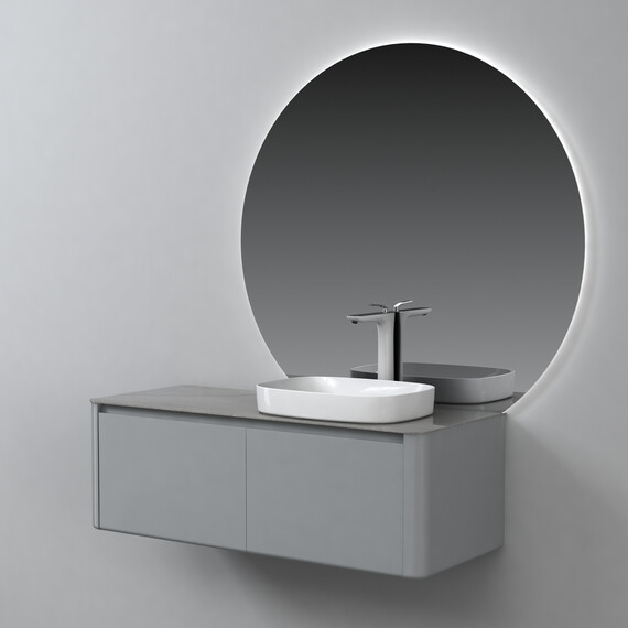 ТУМБА С РАКОВИНОЙ BLACK & WHITE U915.1200R BLUM МЕТАЛЛИЧЕСКИЙ ЯЩИК И КЕРАМОГРАНИТ РАКОВИНА 120X54.5X40