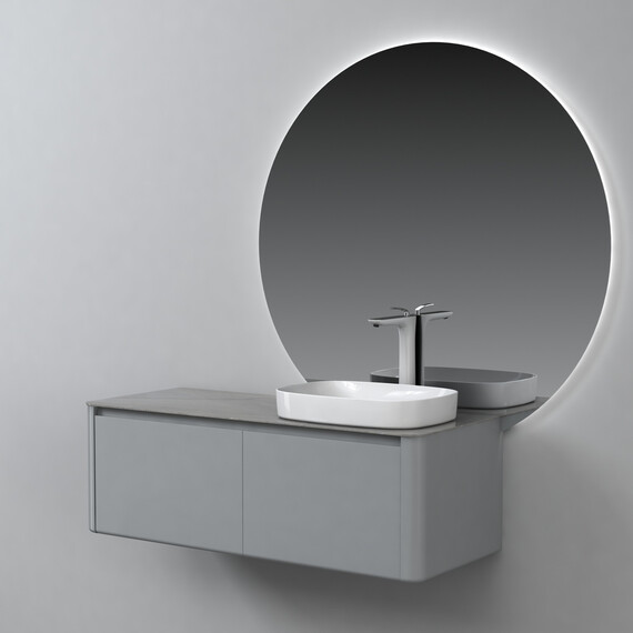 ТУМБА С РАКОВИНОЙ BLACK & WHITE U915.1200R BLUM МЕТАЛЛИЧЕСКИЙ ЯЩИК И КЕРАМОГРАНИТ РАКОВИНА 120X54.5X40