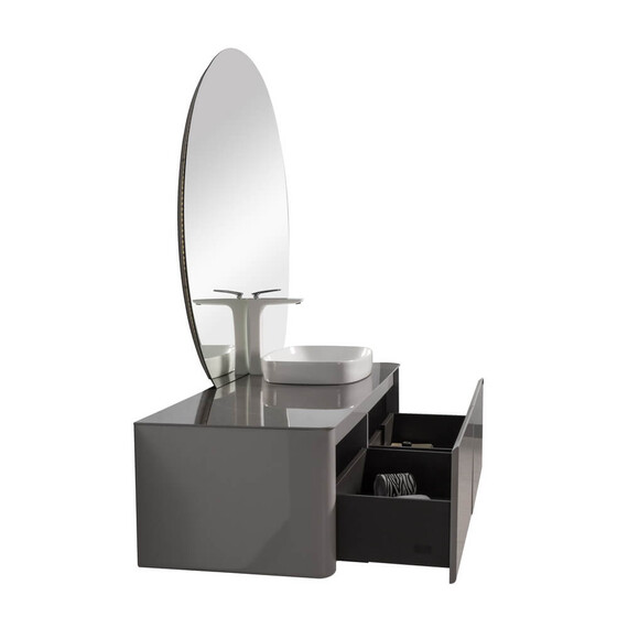 ТУМБА С РАКОВИНОЙ BLACK & WHITE U915.1400R BLUM МЕТАЛЛИЧЕСКИЙ ЯЩИК И КЕРАМОГРАНИТ РАКОВИНА 140X54.5X40