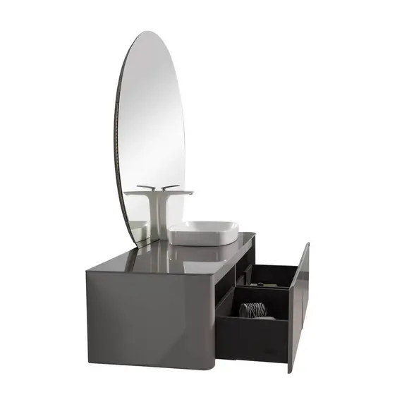 ТУМБА С РАКОВИНОЙ BLACK & WHITE U915.1400R BLUM МЕТАЛЛИЧЕСКИЙ ЯЩИК И КЕРАМОГРАНИТ РАКОВИНА 140X54.5X40