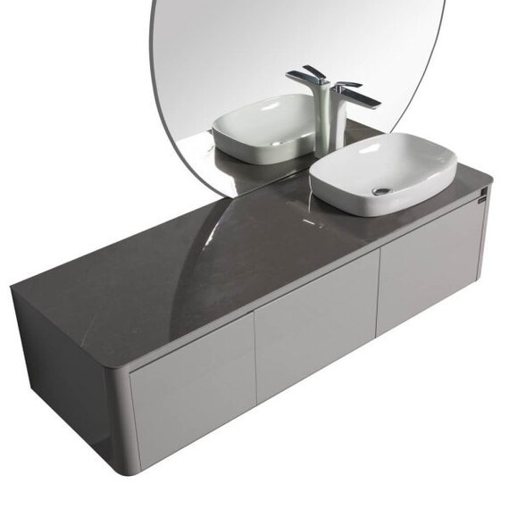 ТУМБА С РАКОВИНОЙ BLACK & WHITE U915.1600R BLUM МЕТАЛЛИЧЕСКИЙ ЯЩИК И КЕРАМОГРАНИТ РАКОВИНА 159.4X54.5X40