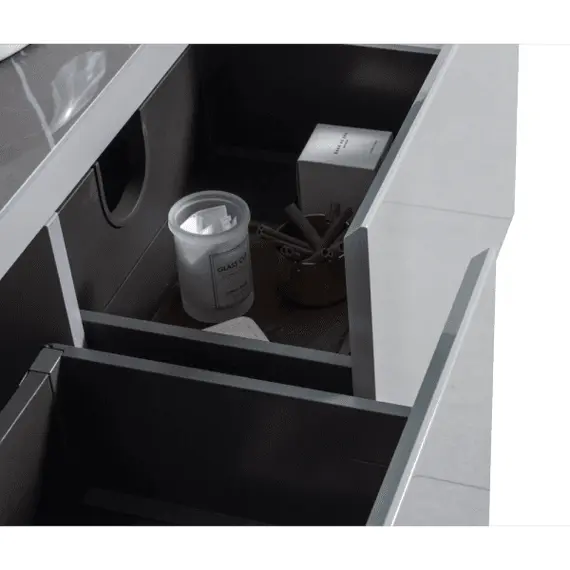 ТУМБА С РАКОВИНОЙ BLACK & WHITE U915.1600R BLUM МЕТАЛЛИЧЕСКИЙ ЯЩИК И КЕРАМОГРАНИТ РАКОВИНА 159.4X54.5X40