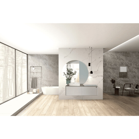 ТУМБА С РАКОВИНОЙ BLACK & WHITE U915.1400L BLUM МЕТАЛЛИЧЕСКИЙ ЯЩИКИ И КЕРАМОГРАНИТ РАКОВИНА 140X54.5X40