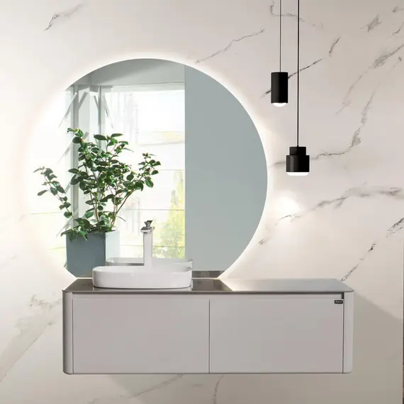 ТУМБА С РАКОВИНОЙ BLACK & WHITE U915.1400L BLUM МЕТАЛЛИЧЕСКИЙ ЯЩИКИ И КЕРАМОГРАНИТ РАКОВИНА 140X54.5X40