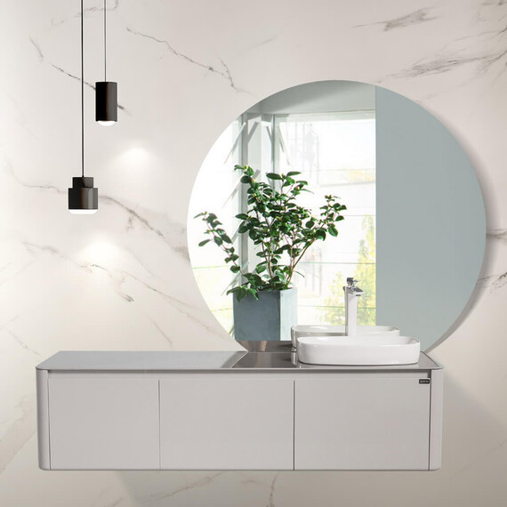 ТУМБА С РАКОВИНОЙ BLACK & WHITE U915.1600R BLUM МЕТАЛЛИЧЕСКИЙ ЯЩИК И КЕРАМОГРАНИТ РАКОВИНА 159.4X54.5X40