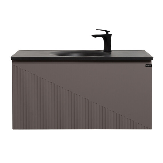 ТУМБА С РАКОВИНОЙ BLACK & WHITE U918.900-3 MISTY GREY, BLUM НАПРАВЛЯЮЩИЕ И КВАРЦЕВАЯ РАКОВИНА 90X52X45