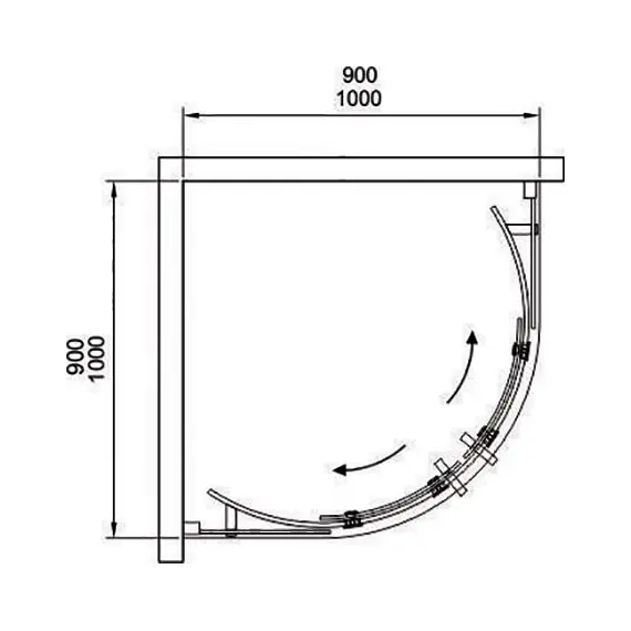 ДУШЕВОЙ УГОЛОК BLACK & WHITE STELLAR WIND S201 100X100X195