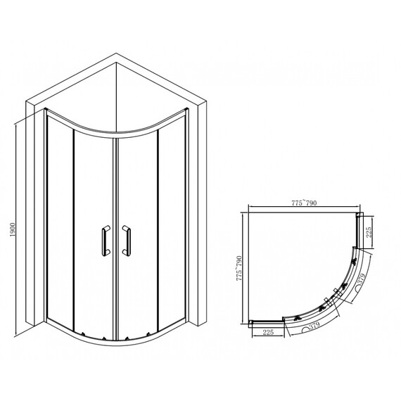 ДУШЕВОЙ УГОЛОК ABBER SCHWARZER DIAMANT AG01080B