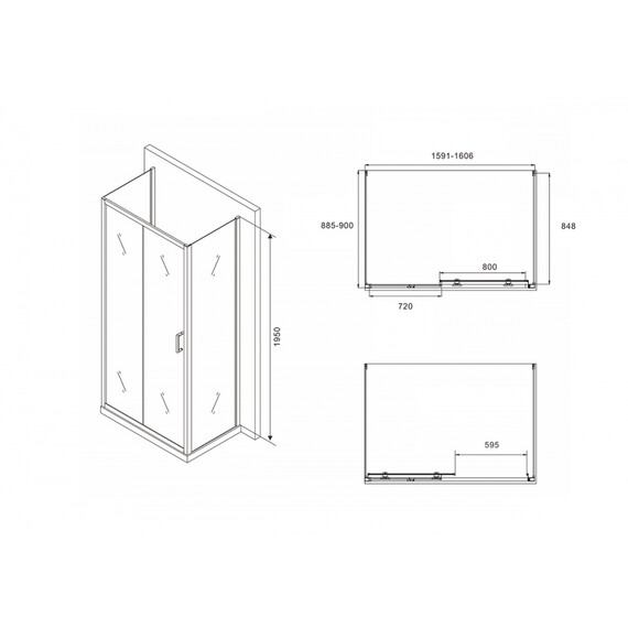 ДУШЕВОЙ УГОЛОК ABBER SCHWARZER DIAMANT AG30160B-S90B-S90B