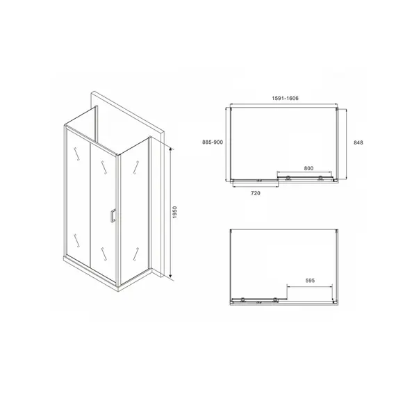 ДУШЕВОЙ УГОЛОК ABBER SCHWARZER DIAMANT AG30160B-S90B-S90B