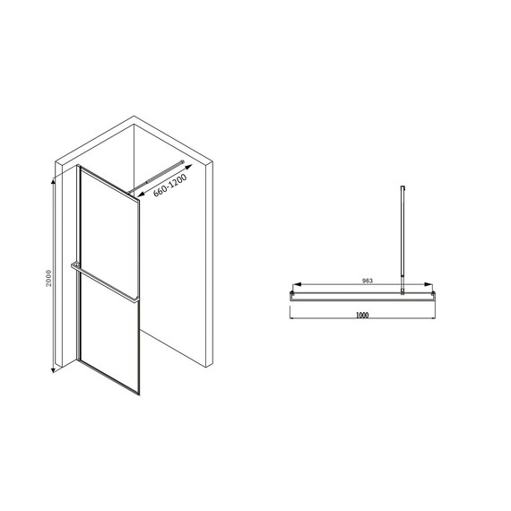 ДУШЕВАЯ ПЕРЕГОРОДКА ABBER IMMER OFFEN AG60100B