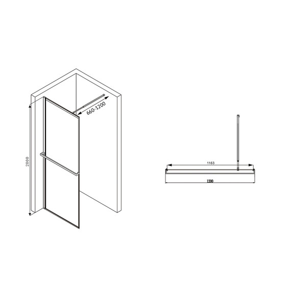 ДУШЕВАЯ ПЕРЕГОРОДКА ABBER IMMER OFFEN AG60120B