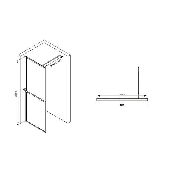 ДУШЕВАЯ ПЕРЕГОРОДКА ABBER IMMER OFFEN AG60120B