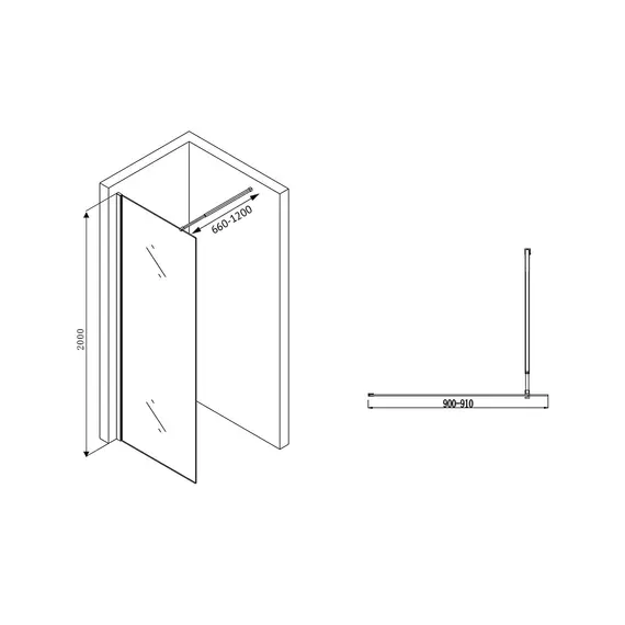 ДУШЕВАЯ ПЕРЕГОРОДКА ABBER IMMER OFFEN AG61090